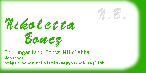 nikoletta boncz business card